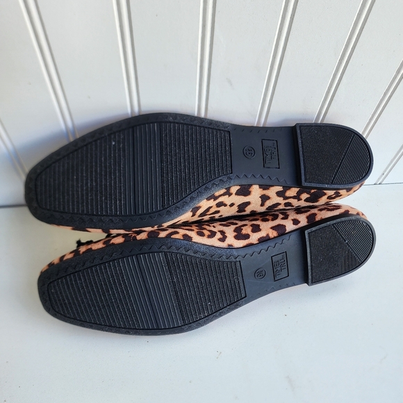 Time And Tru Ballet Bow Flats Womens Leopard Slip On Shoes Memory Foam Sz 9.5 - Picture 8 of 9